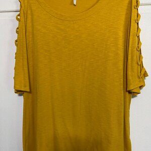Est. 1946 Mustard Color Tunic Size 22/24W Ladder Open Sleeve